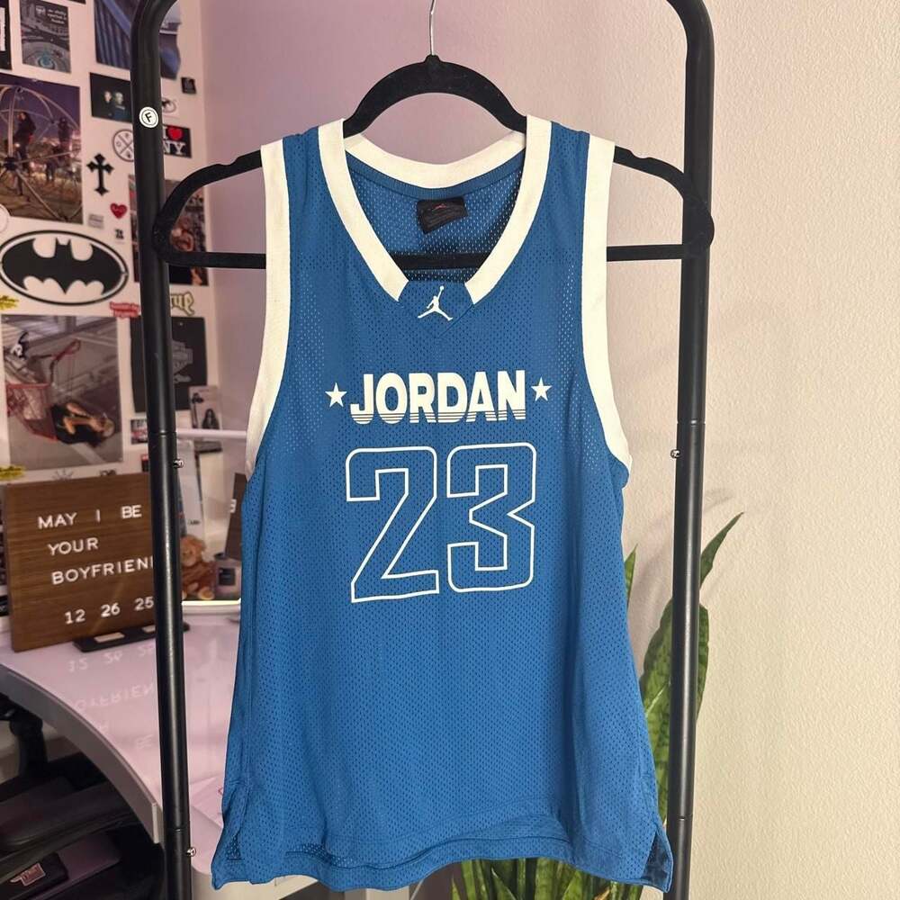 Jordan Basketball Jersey 23 Blue Retro Tank Top
